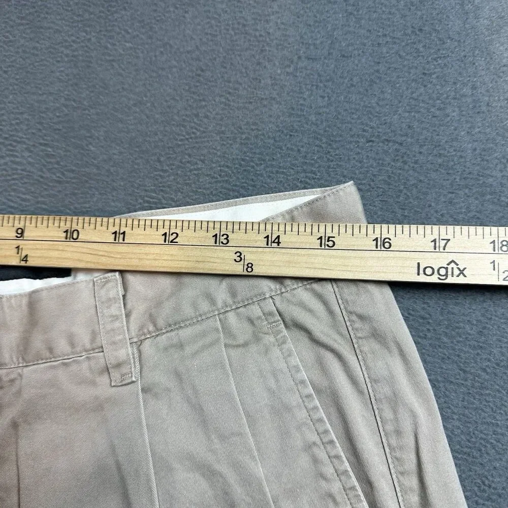 Banana Republic Mens 34R Pleated Chino Shorts Beige Casual Preppy EUC
